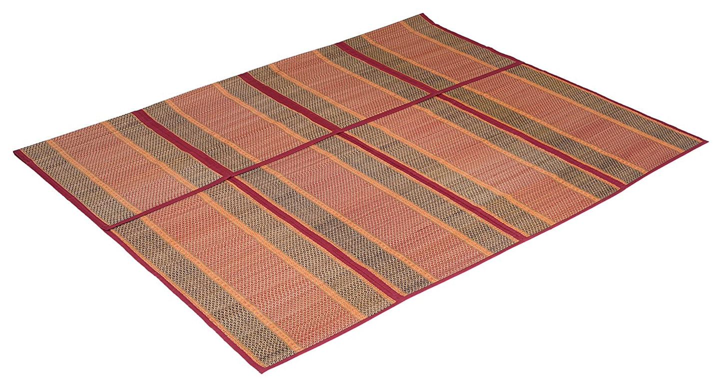 Madurkathi Grass Chatai with Cotton Fabric – Foldable Sleeping Mat