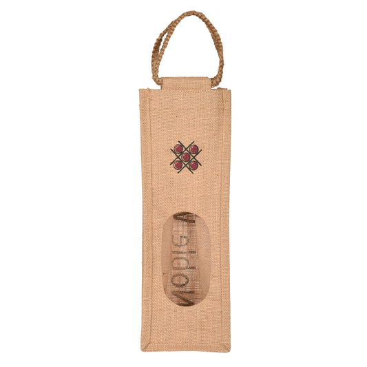 Burlap wine gift bag